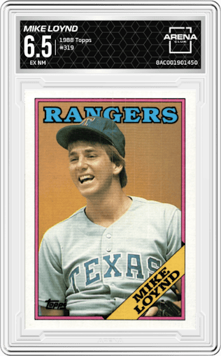 Mike Loynd from the 1988 Topps set graded by Arena Club and given an overall grade of 6.5.