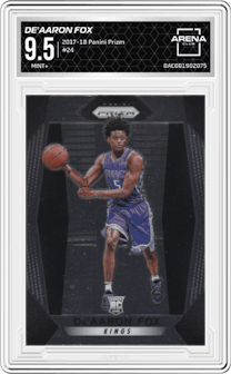 De'Aaron Fox from the 2017-18 Panini Prizm  set graded by Arena Club and given an overall grade of 9.5.