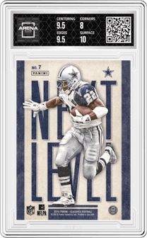 Emmitt Smith from the 2016 Panini Classics   set graded by Arena Club and given an overall grade of 8.5.