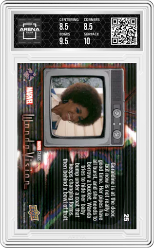 All the Pipes in my Ceiling Burst from the 2022 Upper Deck WandaVision set featuring a Scarlet Red parallel graded by Arena Club and given an overall grade of 9.