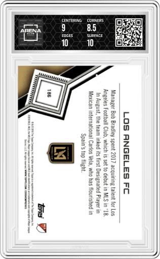 Los Angeles FC from the 2018 Topps MLS Major League set graded by Arena Club and given an overall grade of 9.