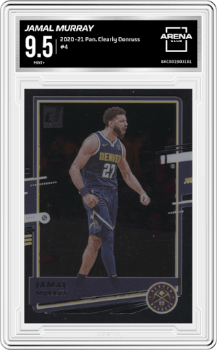 Jamal Murray from the 2020-21 Clearly Donruss set graded by Arena Club and given an overall grade of 9.5.