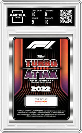 Christian Horner from the 2022 Topps Turbo Attax F1 set graded by Arena Club and given an overall grade of 9.5.