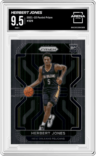 Herbert Jones from the 2021-22 Panini Prizm  set graded by Arena Club and given an overall grade of 9.5.