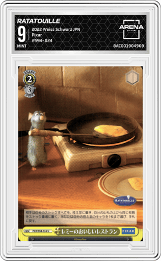 Ratatouille, Remy's Tasty Restaurant from the 2022 Weiss Schwarz JPN set graded by Arena Club and given an overall grade of 9.
