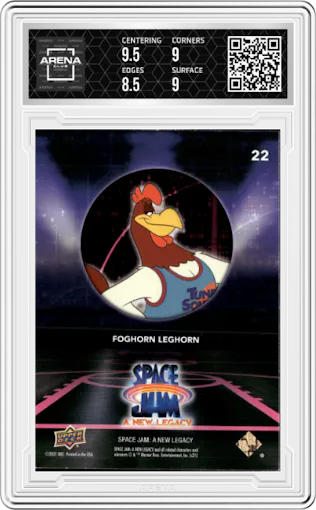 Foghorn Leghorn from the 2021 Upper Deck Space Jam A New Legacy set graded by Arena Club and given an overall grade of 9.
