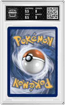 Pikachu from the 2015 Pokemon XY set graded by Arena Club and given an overall grade of 8.5.