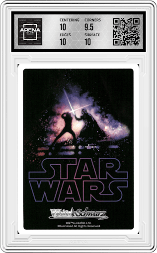 Jedi Master Yoda from the 2022 Weiss Schwarz JPN set graded by Arena Club and given an overall grade of 10.