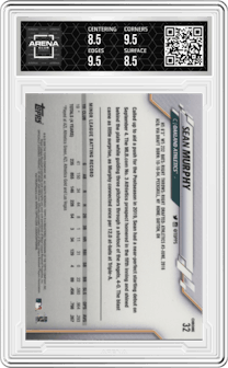 Sean Murphy from the 2020 Topps Chrome set graded by Arena Club and given an overall grade of 9.