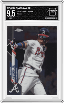 Ronald Acuna Jr. from the 2020 Topps Chrome set graded by Arena Club and given an overall grade of 9.5.