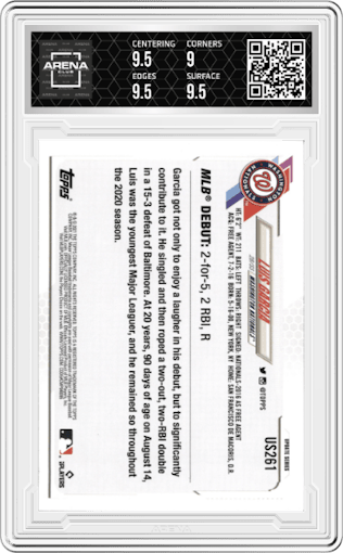 Luis Garcia from the 2021 Topps Update set graded by Arena Club and given an overall grade of 9.5.