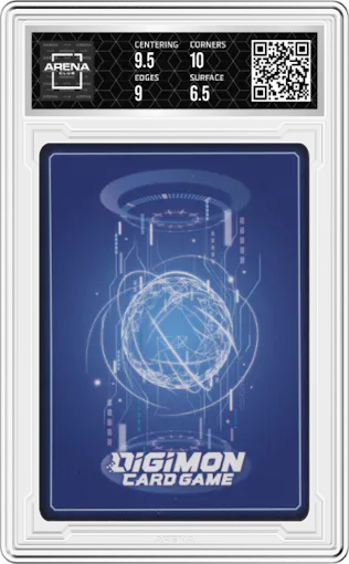 Patamon from the 2021 Digimon set graded by Arena Club and given an overall grade of 7.