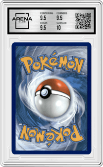 Charizard from the 2020 Pokemon SWSH set graded by Arena Club and given an overall grade of 10.