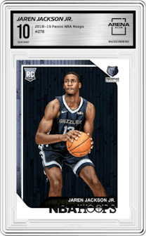 Jaren Jackson Jr. from the 2018-19 Panini NBA Hoops  set graded by Arena Club and given an overall grade of 10.