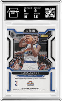 LaPhonso Ellis from the 2021-22 Panini Prizm  set graded by Arena Club and given an overall grade of 9.5.