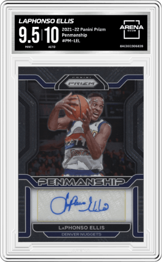 LaPhonso Ellis from the 2021-22 Panini Prizm  set graded by Arena Club and given an overall grade of 9.5.