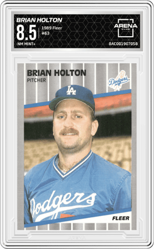 Brian Holton from the 1989 Fleer set graded by Arena Club and given an overall grade of 8.5.