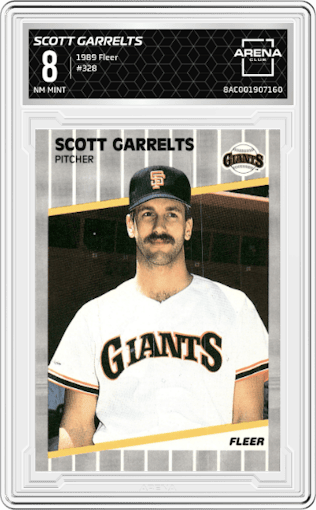 Scott Garrelts from the 1989 Fleer set graded by Arena Club and given an overall grade of 8.