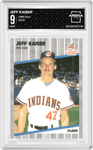 Jeff Kaiser from the 1989 Fleer set graded by Arena Club and given an overall grade of 9.