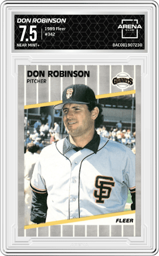 Don Robinson from the 1989 Fleer set graded by Arena Club and given an overall grade of 7.5.