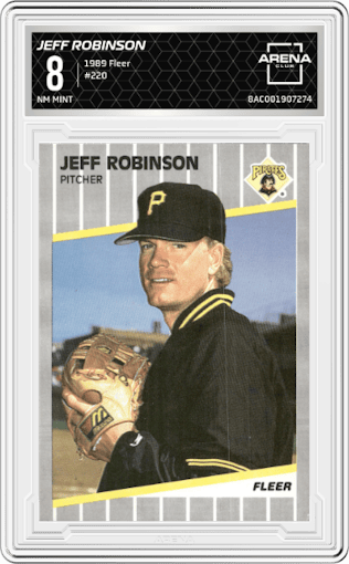 Jeff Robinson from the 1989 Fleer set graded by Arena Club and given an overall grade of 8.