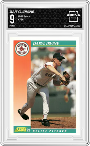 Daryl Irvine from the 1992 Score set graded by Arena Club and given an overall grade of 9.