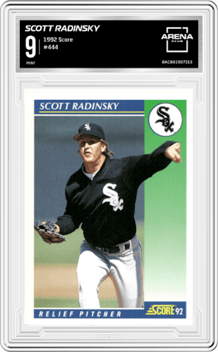Scott Radinsky from the 1992 Score set graded by Arena Club and given an overall grade of 9.