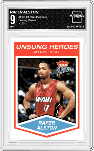 Rafer Alston from the 2003-04 Fleer Platinum set graded by Arena Club and given an overall grade of 9.