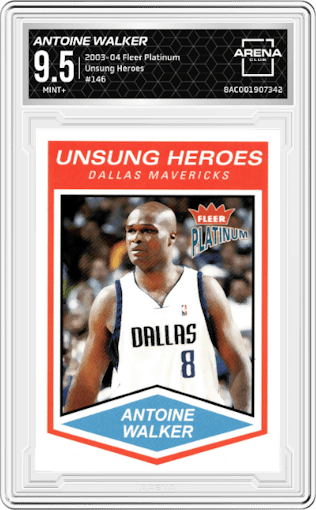 Antoine Walker from the 2003-04 Fleer Platinum set graded by Arena Club and given an overall grade of 9.5.