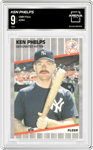 Ken Phelps from the 1989 Fleer set graded by Arena Club and given an overall grade of 9.