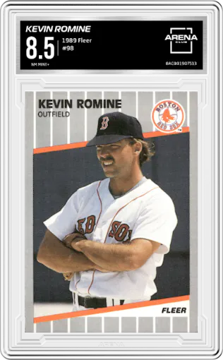 Kevin Romine from the 1989 Fleer set graded by Arena Club and given an overall grade of 8.5.