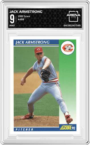 Jack Armstrong from the 1992 Score set graded by Arena Club and given an overall grade of 9.