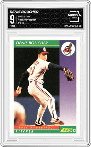 Denis Boucher from the 1992 Score set graded by Arena Club and given an overall grade of 9.