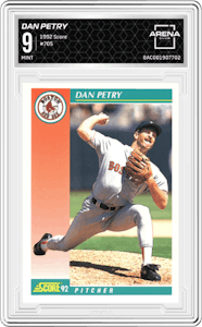 Dan Petry from the 1992 Score set graded by Arena Club and given an overall grade of 9.