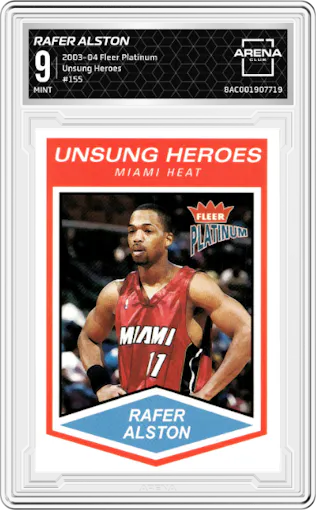 Rafer Alston from the 2003-04 Fleer Platinum set graded by Arena Club and given an overall grade of 9.