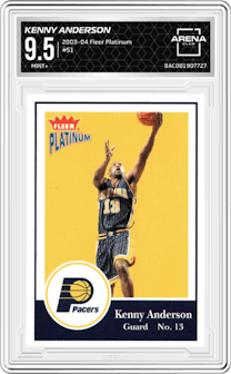 Kenny Anderson from the 2003-04 Fleer Platinum set graded by Arena Club and given an overall grade of 9.5.