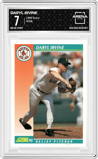 Daryl Irvine from the 1992 Score set graded by Arena Club and given an overall grade of 7.