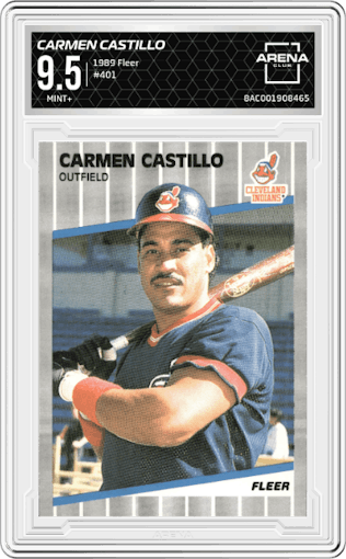 Carmen Castillo from the 1989 Fleer set graded by Arena Club and given an overall grade of 9.5.