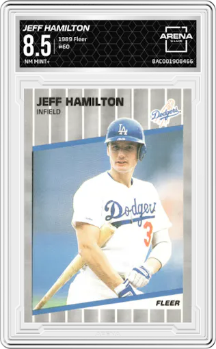 Jeff Hamilton from the 1989 Fleer set graded by Arena Club and given an overall grade of 8.5.