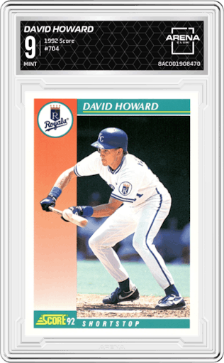 David Howard from the 1992 Score set graded by Arena Club and given an overall grade of 9.