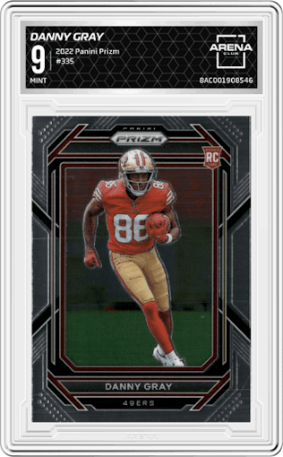 Danny Gray from the 2022 Panini Prizm set graded by Arena Club and given an overall grade of 9.