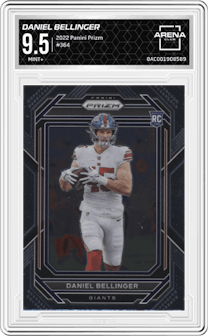 Daniel Bellinger from the 2022 Panini Prizm set graded by Arena Club and given an overall grade of 9.5.