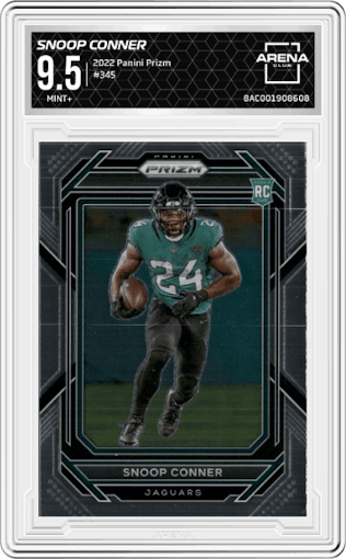 Snoop Conner  from the 2022 Panini Prizm set graded by Arena Club and given an overall grade of 9.5.