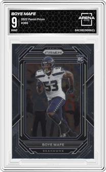 Boye Mafe from the 2022 Panini Prizm set graded by Arena Club and given an overall grade of 9.