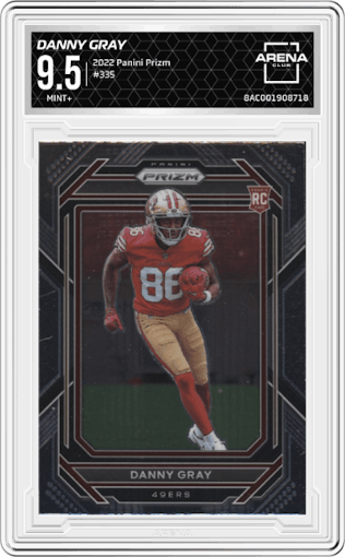 Danny Gray from the 2022 Panini Prizm set graded by Arena Club and given an overall grade of 9.5.