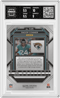 Snoop Conner  from the 2022 Panini Prizm set graded by Arena Club and given an overall grade of 9.5.