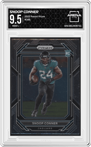 Snoop Conner  from the 2022 Panini Prizm set graded by Arena Club and given an overall grade of 9.5.