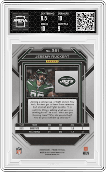  Jeremy Ruckert from the 2022 Panini Prizm set graded by Arena Club and given an overall grade of 9.5.