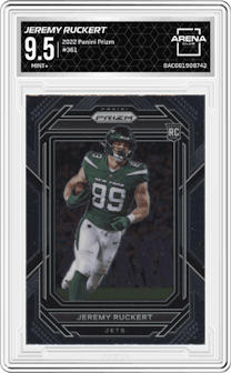  Jeremy Ruckert from the 2022 Panini Prizm set graded by Arena Club and given an overall grade of 9.5.