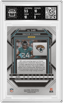 Snoop Conner  from the 2022 Panini Prizm set graded by Arena Club and given an overall grade of 9.5.